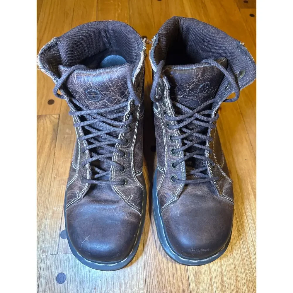 Dr Martens Soren Boots Mens 11 Brwn Distressed Leather Lace Up Combat